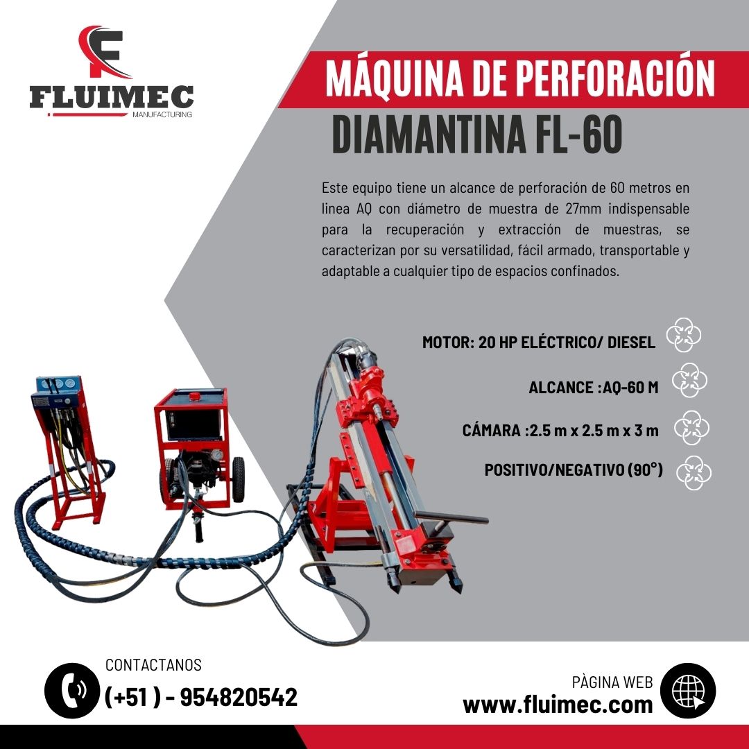 Perforadora Hidráulica FL-60 trabaja en exterior e interior de mina 